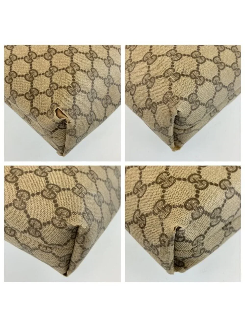 Gucci Sherry Line Beige Brown GG Supreme Canvas Tote